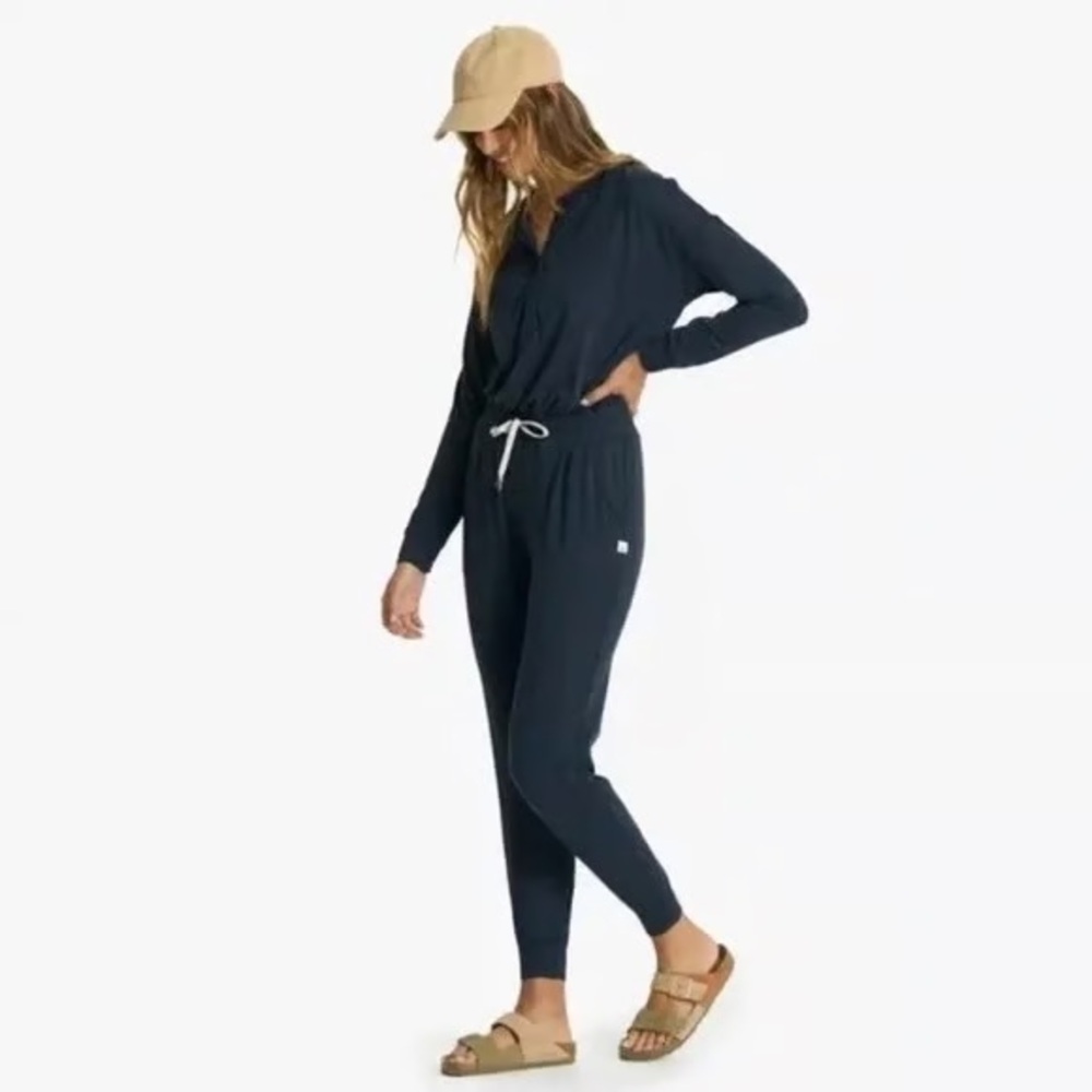 Vuori Lux Long Sleeve Navy Jumpsuit - Picture 2 of 5